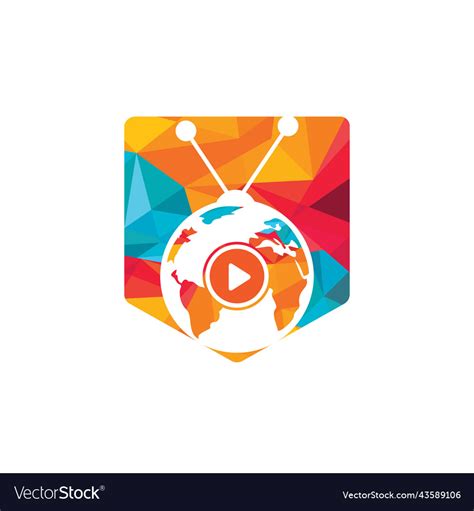 Global tv logo design concept Royalty Free Vector Image