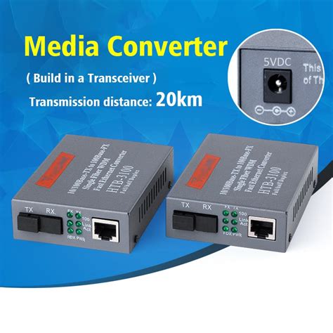 HTB 3100 Fiber Transceiver Media Converter Optical Fiber Single Fiber