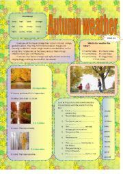 Autumn Weather ESL Worksheet By Lediti