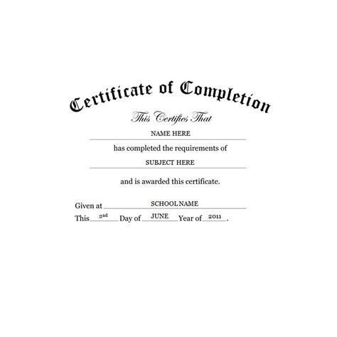 Certificate Of Completion 1 Template Theroyalstore