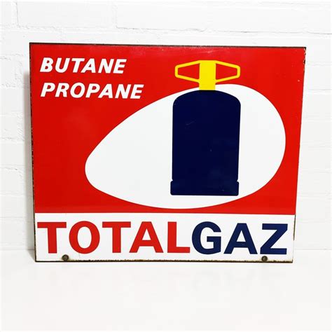 Plaque émaillée Total Gaz double face Catawiki