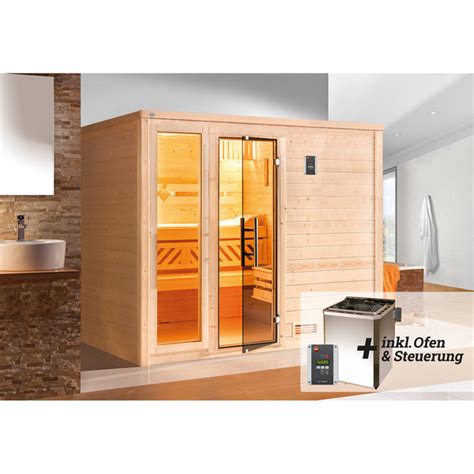 Weka Premium Massivholzsauna Bergen 3 Mit 7 5 KW BioS Ofenset