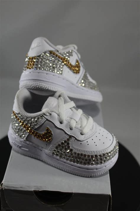 Custom Bling Air Force Ones Bling Tennis Shoes Bling Pearls Baby