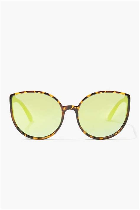 Forever 21 Cat Eye Mirrored Sunglasses Mirrored Sunglasses