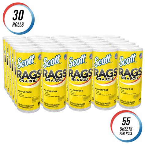 Scott® Rags On A Roll™ 75230 White 55 Towelsroll 30 Rollscase