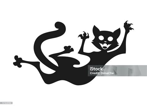 Lustige Katze Ausgeschnittene Silhouette Stock Vektor Art Und Mehr