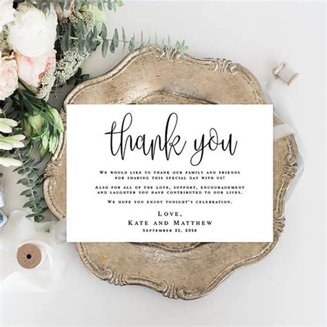 Wedding Thank You Notes Printable Templates Editable Thank You Etsy