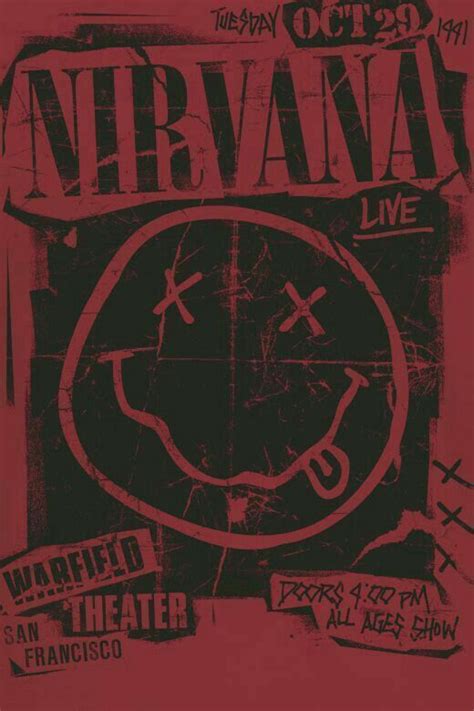 Nirvana Póster Vintage Nirvana Poster Band Posters Grunge Posters