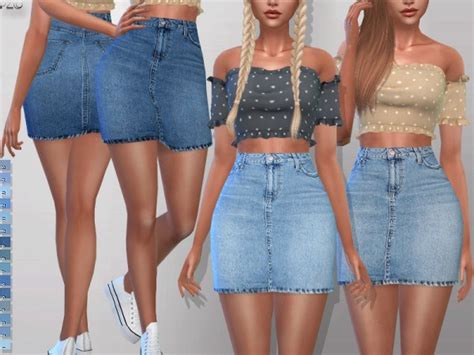 The Sims Resource Denim Jeans Skirt 094 By Pinkzombiecupcakes • Sims 4 Downloads