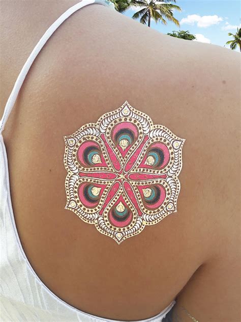 Metallic Temporary Tattoos For Women Teens Girls Sheets Gold Silver