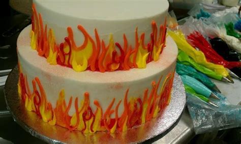 Buttercream Flames Google Search Fire Cake Hot Wheels Birthday