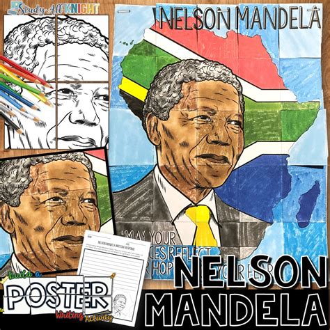 Nelson Mandela Collaborative Poster and Writing Activity - Study All Knight