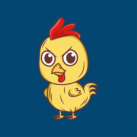 Premium Vector Cute Angry Chicken Cartoon Sticker Vector Illustration