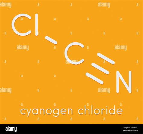 Cyanogen chloride toxic gas molecule. Skeletal formula Stock Photo - Alamy