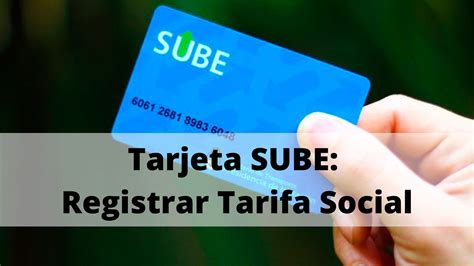 Tarjeta SUBE Registrar La Tarifa Social InfoTramites