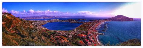 Panoramiche Del Golfo Di Pozzuoli Al Tramonto Visto Dalla Via