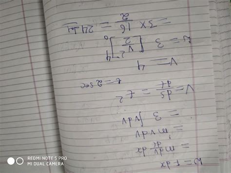 A Body Of Mass 3 Kg Is Under A Force Which Causes A Displacement Given