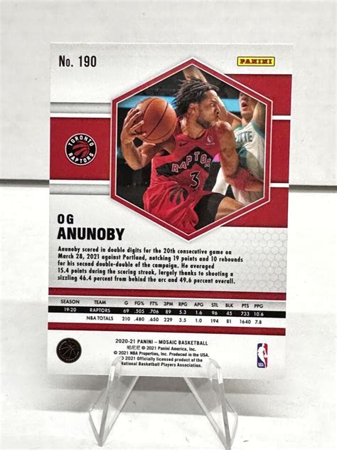 2020 21 Panini Mosaic Basketball 190 OG Anunoby Toronto Raptors EBay