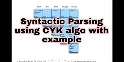 Syntactic Parsing Using Cyk Algorithm With Example Nlp News