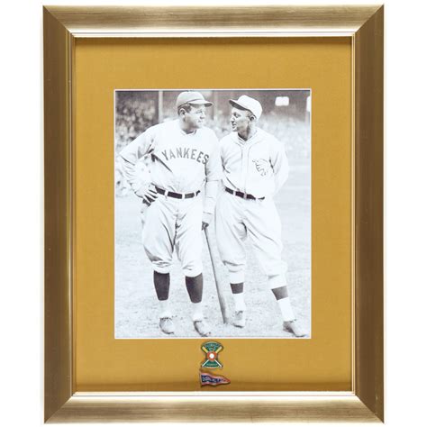 Babe Ruth Ty Cobb Custom Framed Photo Display With Cooperstown