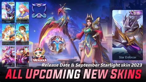 MOBILE LEGENDS ALL UPCOMING NEW SKINS SEPTEMBER STARLIGHT SKIN 2023