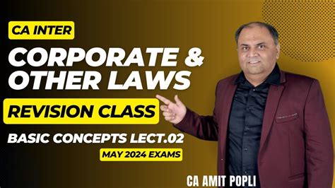 L Revision Ca Inter Corporate And Other Laws Basics Concept