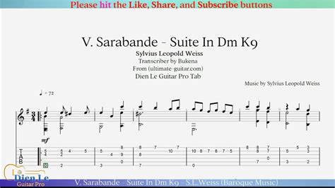 V Sarabande Suite In Dm K S L Weiss Baroque Music For