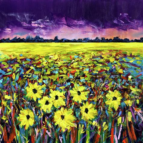 Flower Field Purple Painting By Lorraine Mcmillan Fine Art America