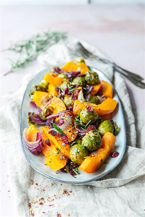 Traybake Van Spruiten En Pompoen Met Cranberries Brenda Kookt