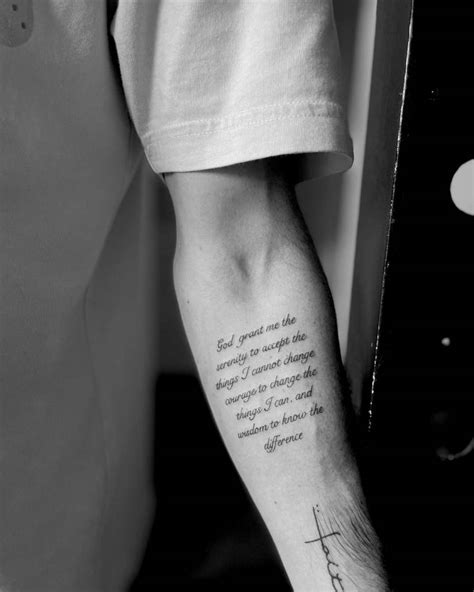 Serenity Prayer Tattoo Located On Billy Wingrove S