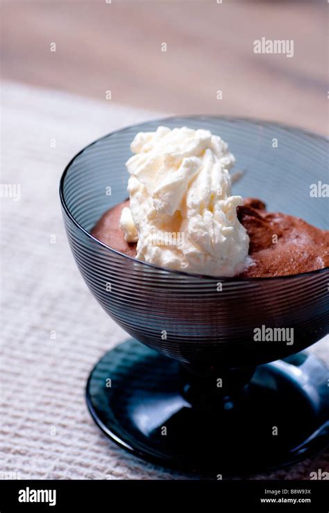 Cup With Chocolate Mousse Stock Photo Alamy