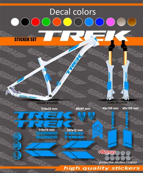 Bicycle Stickers Trek. A Set of Stickers for the Frame and Fork in Any ...