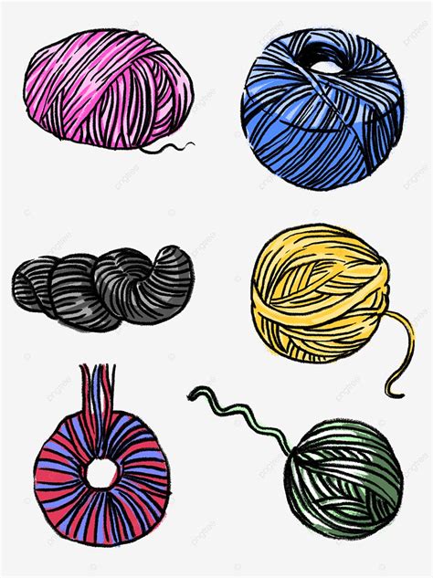 Ball Of Wool Clipart Vector Hand Drawn Cartoon Color Pattern Of Wool