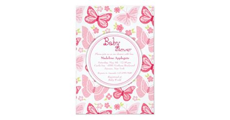 Pink Butterflies Invitation Zazzle