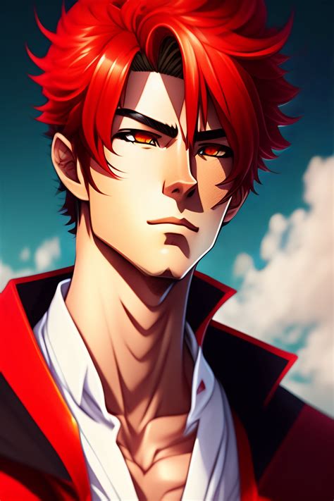 Anime Boy With Red Hair And Red Eyes