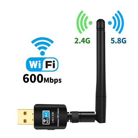 Suntrsi 600Mbps USB Wifi Adapter 5.8GHz+2.4GHz USB Wifi Receiver Wireless Network Card usb wifi ...