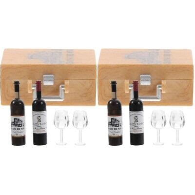 2 Sets Puppenhaus Wein Puppenhaus Weingläser Kleine Flasche eBay