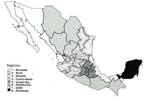 Regiones Agrícolas En México Arroyo 1990 Agricultural Areas Of