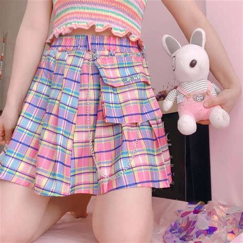 Jupe Jupes Carreaux Harajuku Pour Femmes Mini Jupes Pliss Es Taille