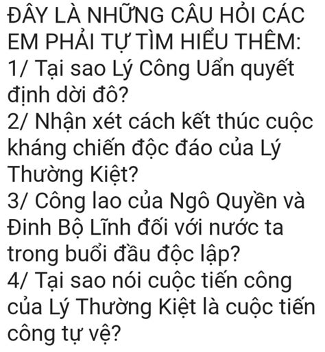 ĐÂy LÀ NhỮng CÂu HỎi CÁc Em PhẢi TỰ TÌm HiỂu ThÊm 1 Tại Sao Lý Công