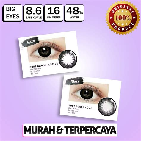 Jual Softlens Pure Black Big Eyes Series Cool Black Coffee Black