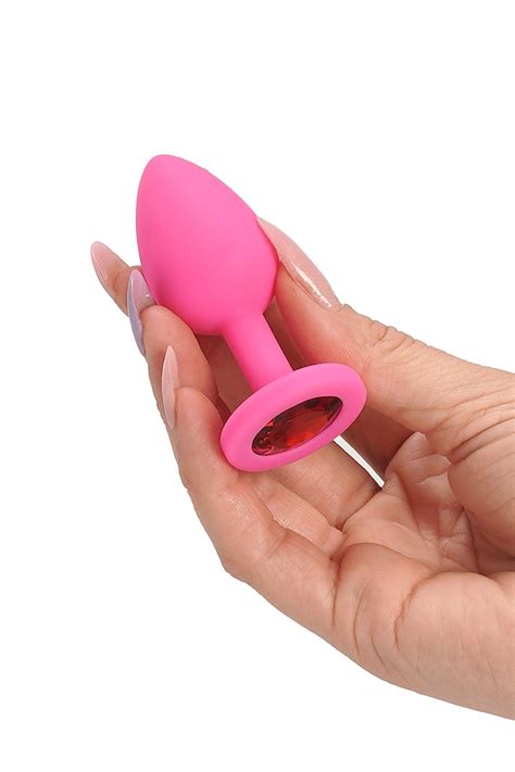 LOVEX 7cm Küçük Boy Pembe Medikal Silikon Elmas Taşlı Anal Açıcı