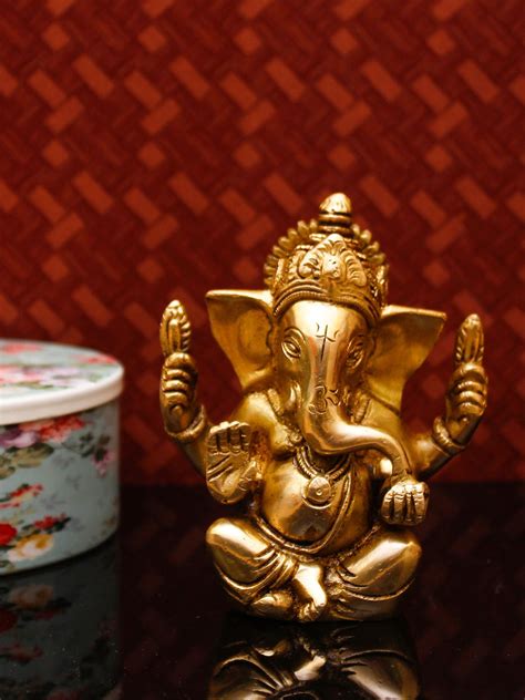 Buy StatueStudio Gold Toned Ganesha Figurine Showpiece Showpieces For