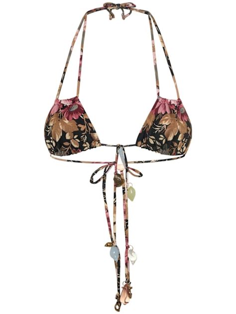 Printed nylon bikini top Chloé Women Luisaviaroma