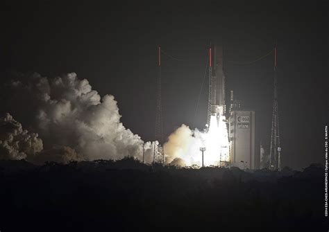 Ariane 5 Rocket Launches 2 Communications Satellites Into Orbit Space