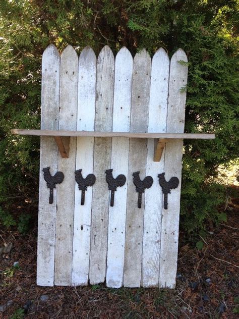 Picket Fence Entry Shelf Coat Rack Backyard Decor Primitive