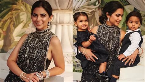 Isha Ambani Dazzles In A Chanel Gown And Diamond Jewels Poses With