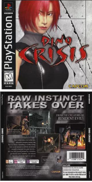 Dino Crisis Ntsc Usa Ps Front Back Replacement Box Art Case Insert