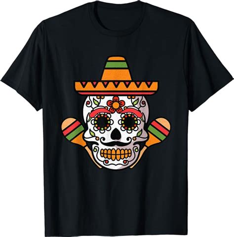 Sugar Skull Cinco De Mayo Party Cool Sombrero Mexican Fiesta T Shirt Clothing