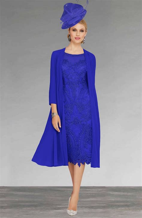 Short Fitted Dress With Matching Chiffon Coat Catherines Of